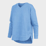 Malia | East Hall Melange Πόντσο με V λαιμόκοψη και τσέπες από φλις