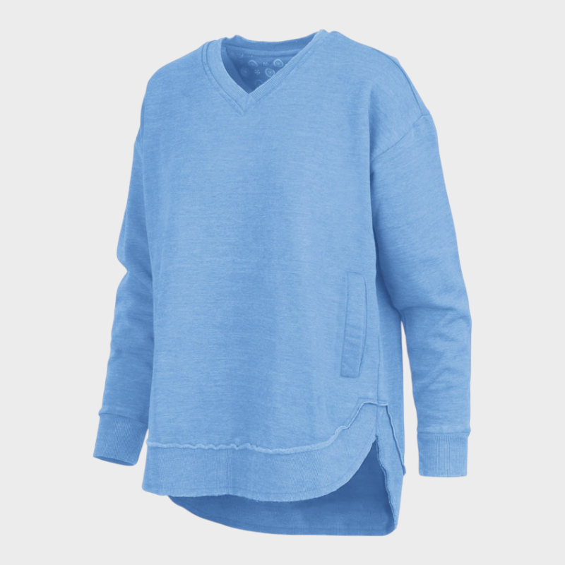 Malia | East Hall Melange Πόντσο με V λαιμόκοψη και τσέπες από φλις