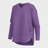 Malia | East Hall Melange Πόντσο με V λαιμόκοψη και τσέπες από φλις