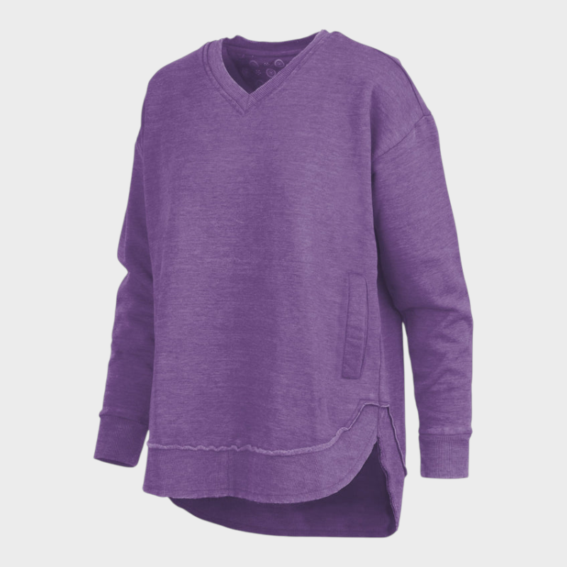 Malia | East Hall Melange Πόντσο με V λαιμόκοψη και τσέπες από φλις