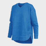 Malia | East Hall Melange Πόντσο με V λαιμόκοψη και τσέπες από φλις