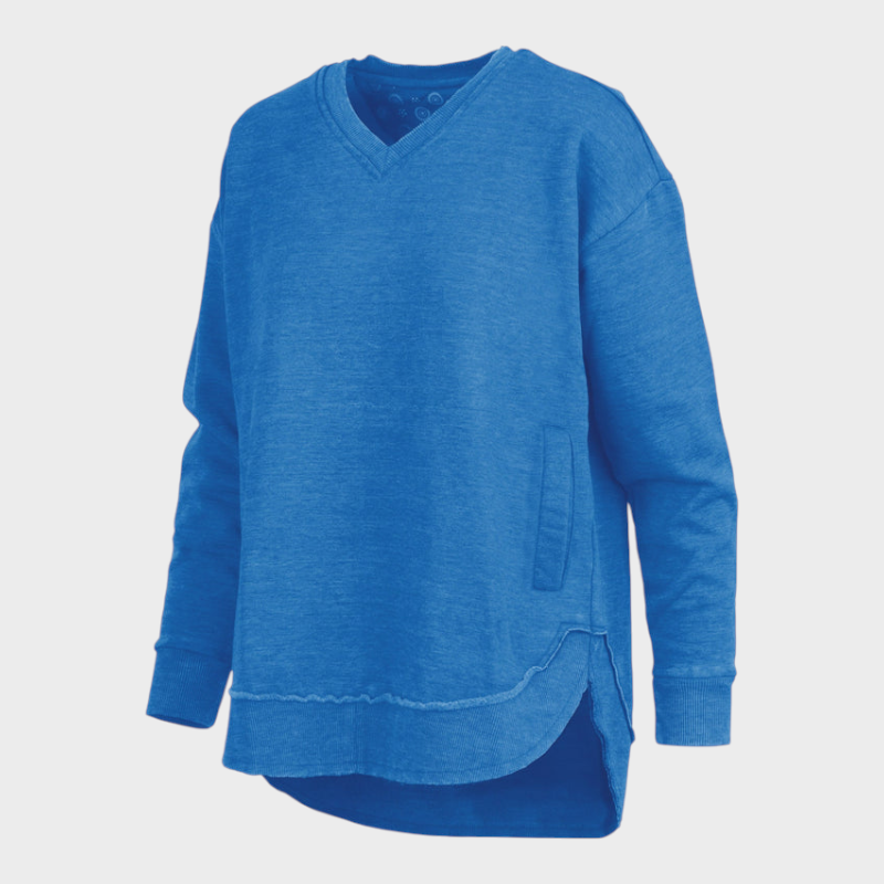 Malia | East Hall Melange Πόντσο με V λαιμόκοψη και τσέπες από φλις