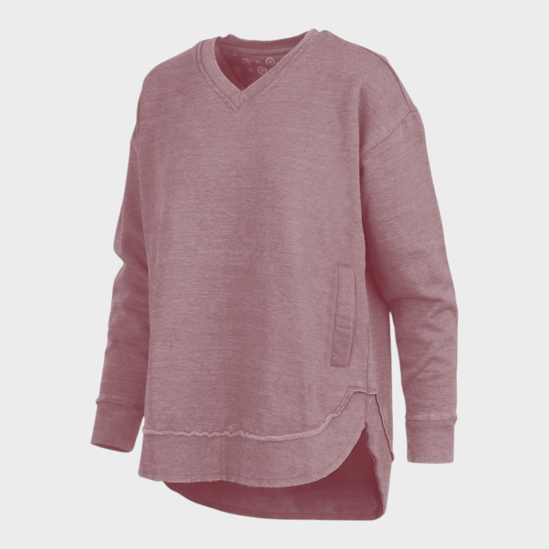 Malia | East Hall Melange Πόντσο με V λαιμόκοψη και τσέπες από φλις