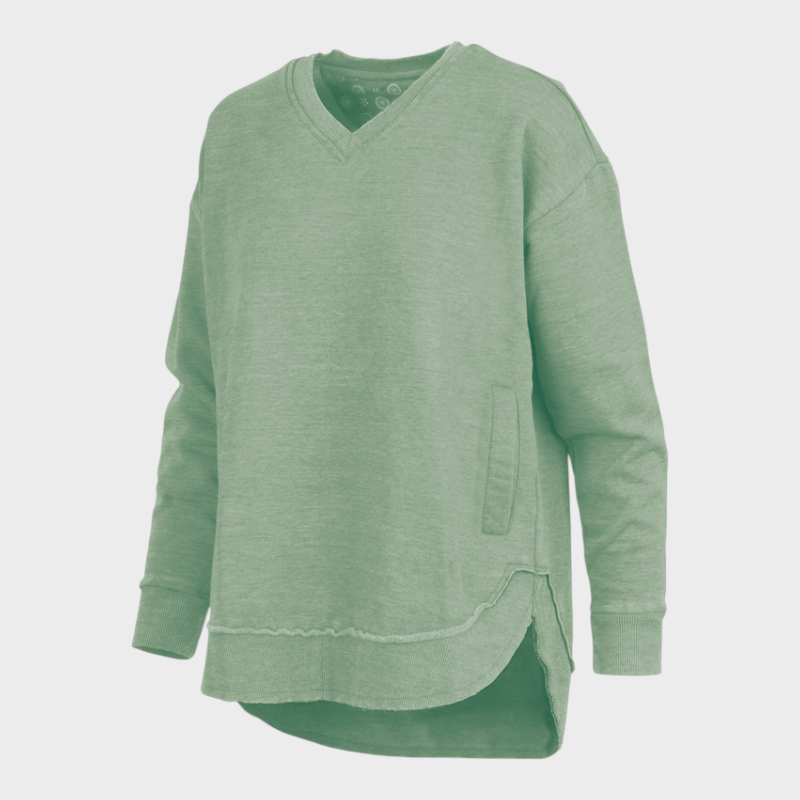 Malia | East Hall Melange Πόντσο με V λαιμόκοψη και τσέπες από φλις