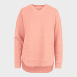 Malia | East Hall Melange Πόντσο με V λαιμόκοψη και τσέπες από φλις