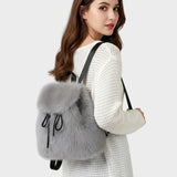 Bernice | Σακίδιο πλάτης από συνθετική γούνα με κορδόνι περίσφιξης