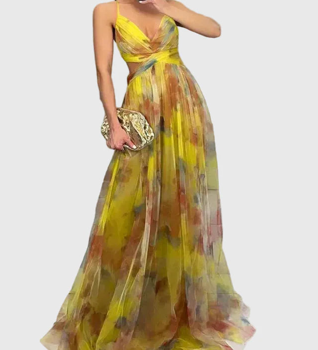 Λαμπρινή - Μακρύ Φλοράλ Φόρεμα για Μια Αβίαστη Κομψότητα