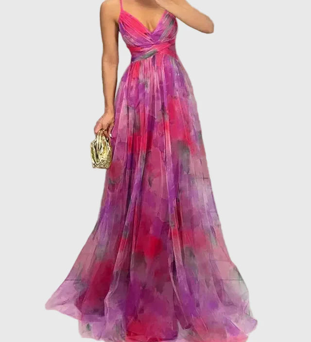 Λαμπρινή - Μακρύ Φλοράλ Φόρεμα για Μια Αβίαστη Κομψότητα