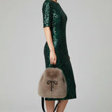 Bernice | Σακίδιο πλάτης από συνθετική γούνα με κορδόνι περίσφιξης