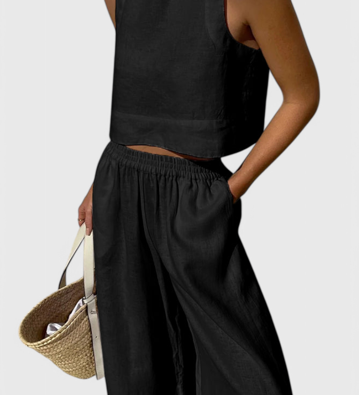 Avelina Μινιμαλιστικό Σετ από Ανάλαφρο Βαμβάκι και Λινό