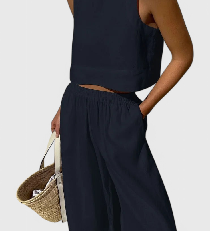 Avelina Μινιμαλιστικό Σετ από Ανάλαφρο Βαμβάκι και Λινό