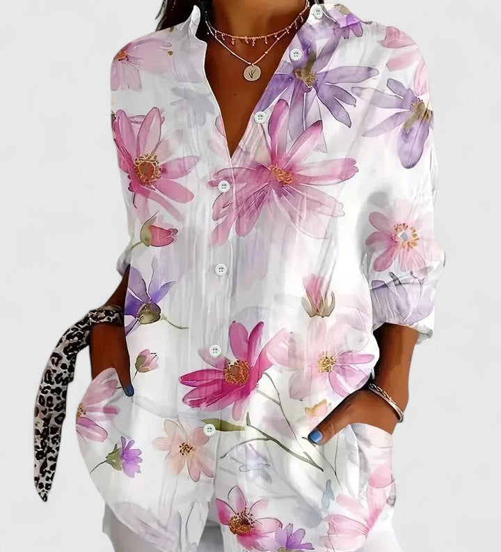 Αντωνία – Εντυπωσιακή Καλλιτεχνική Μπλούζα με Κουμπιά