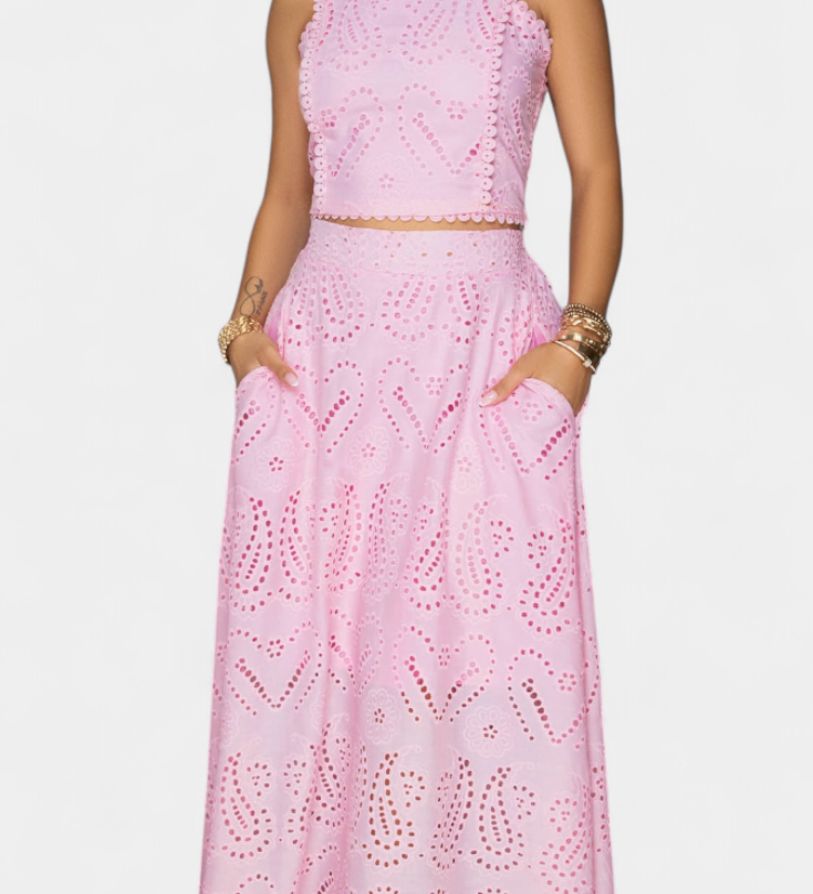 Danitza Ρομαντικό Σετ με Δαντέλα και Διάτρητο Φλοράλ Σχέδιο