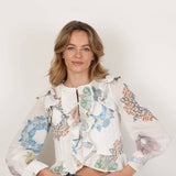 Tahlia Μπλούζα με Καπιτονέ Κορσάζ και Σχέδιο Τραπεζομάντηλου