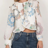 Tahlia Μπλούζα με Καπιτονέ Κορσάζ και Σχέδιο Τραπεζομάντηλου