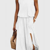 Dianne Αμάνικο φόρεμα με σκίσιμο στο πλάι με χαλαρή σιλουέτα