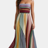 Thirza - Πολύχρωμο πλισέ φόρεμα