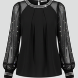 Ζαφείρα – Μακρυμάνικη Μπλούζα με Στρογγυλή Λαιμόκοψη