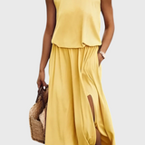 Dianne Αμάνικο φόρεμα με σκίσιμο στο πλάι με χαλαρή σιλουέτα