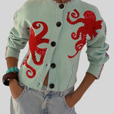 Phoebe - Πλεκτή ζακέτα με διασκεδαστικό σχέδιο χταποδιού