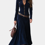 Χριστίνα - Φαρδύ σουέτ φόρεμα με σκίσιμο