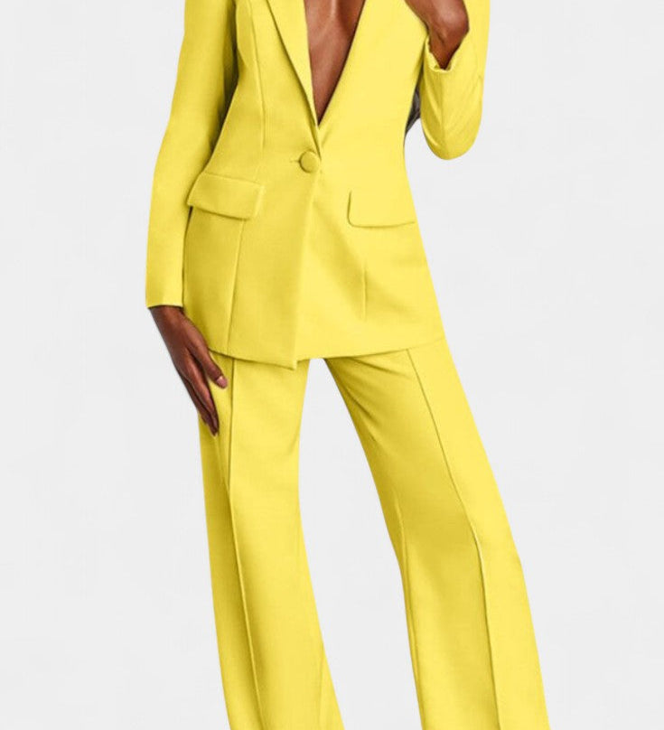 Marnie Σετ Σακάκι Ραμμένο Κατά Παραγγελία και Παντελόνι με Φαρδύ Μπατζάκι