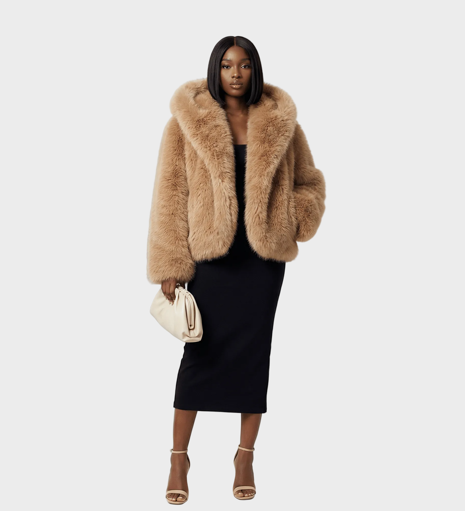 Ravena | Τζάκετ με Κουκούλα από Συνθετική Γούνα