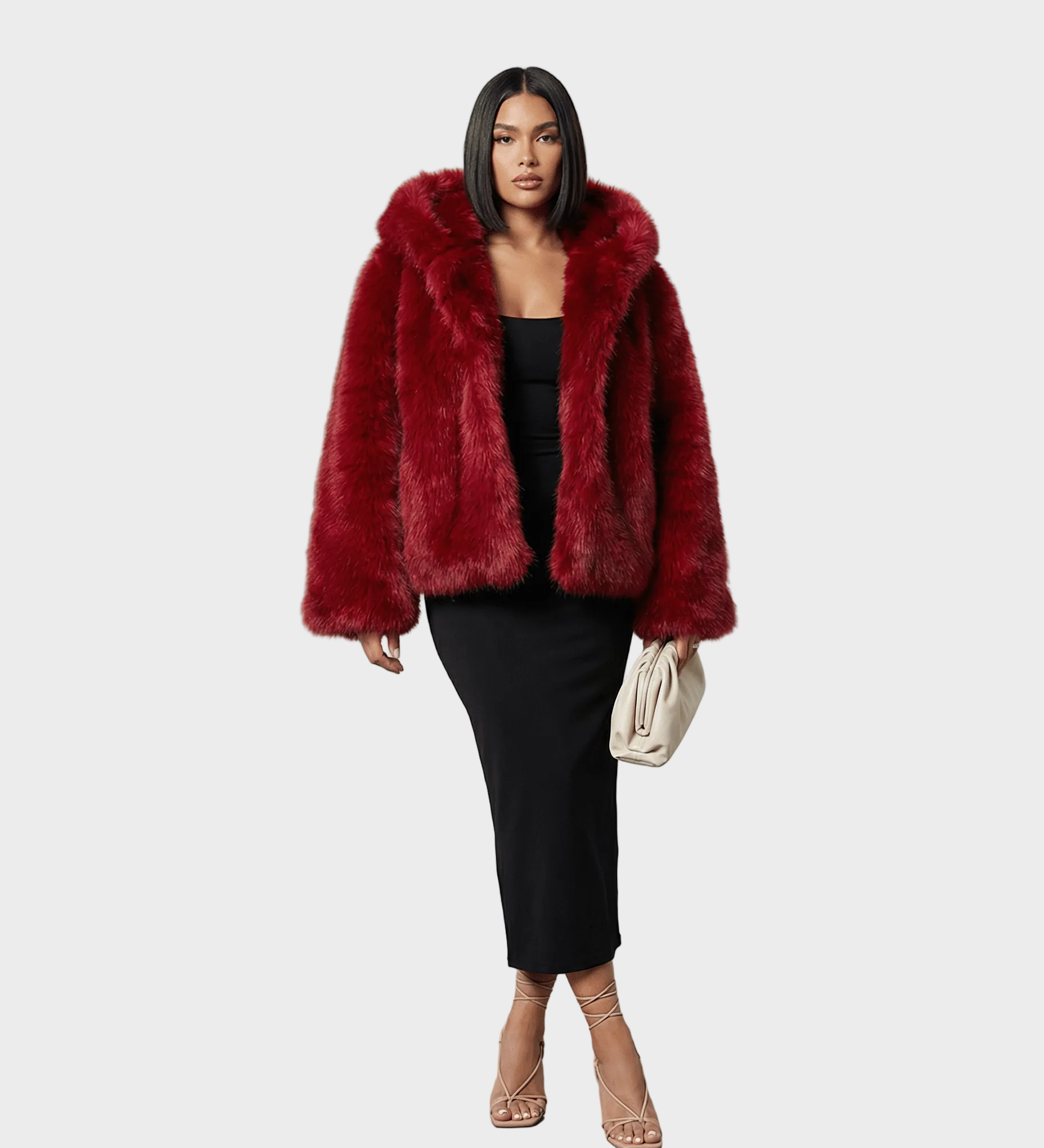 Ravena | Τζάκετ με Κουκούλα από Συνθετική Γούνα