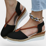 Eunate Σανδάλια με εφέ γιούτας και φυσική λεπτομέρεια