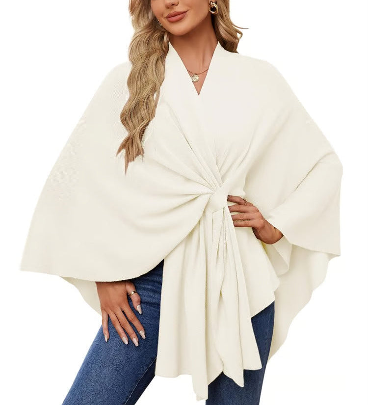Maegan | Κομψό σάλι τύπου πόντσο με απαλή ανοιχτή μπροστινή σχεδίαση