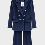 Dimitra | Βελούδινο Σακάκι Διπλής Στήθους Σετ