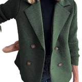 Amora - Κομψό Σακάκι με Πλεκτά Μανίκια (Elegant Knit-Sleeve Blazer)