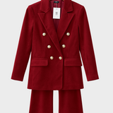 Dimitra | Βελούδινο Σακάκι Διπλής Στήθους Σετ