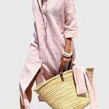 Αγλαΐα - Ριγέ Φόρεμα πουκάμισου