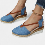 Eunate Σανδάλια με εφέ γιούτας και φυσική λεπτομέρεια