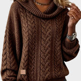 Leslie | Καφέ Oversized Πλεκτή Μπλούζα (Plain Knit)