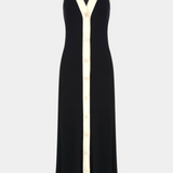 Brielle Αμάνικο Πλεκτό Φόρεμα με Λαιμόκοψη V και Αντίθετα Κουμπιά