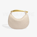 Αλεξάνδρα – Τσάντα με Υφαντό Σχέδιο και Χρυσό Χερούλι