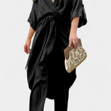 Mayleen Σταυρωτό Σετ με Μπροστινό Φιόγκο και Ίσιο Παντελόνι