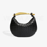 Αλεξάνδρα – Τσάντα με Υφαντό Σχέδιο και Χρυσό Χερούλι