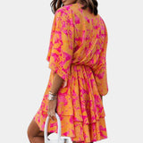 Φόρεμα Eliza Μίνι με μπροστινό κόμπο και βολάν