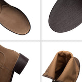 Umani | Γυναικεία Καστόρινα Μποτάκια με Χοντρό Τακούνι και Φερμουάρ στο Πίσω Μέρος