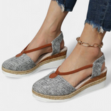 Eunate Σανδάλια με εφέ γιούτας και φυσική λεπτομέρεια