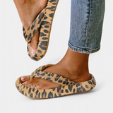 Lola Leopard Print Σαγιονάρες με χοντρή σόλα