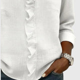 Φαίδρα - Μπλούζα με Ρίγες, V-Λαιμόκοψη και Μακριά Μανίκια