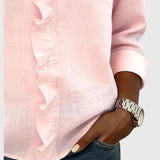 Φαίδρα - Μπλούζα με Ρίγες, V-Λαιμόκοψη και Μακριά Μανίκια