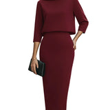 Nina - Σετ Τοπ με Λαιμόκοψη Boat και Μίντι Φούστα (Boat Neck Top And Midi Skirt Set)