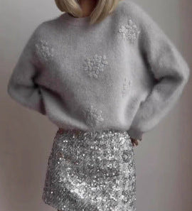 Απαλό λουλουδάτο πουλόβερ