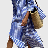 Αγλαΐα - Ριγέ Φόρεμα πουκάμισου