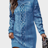 Vicky | Ρετρό Φόρεμα με Μακριά Μανίκια